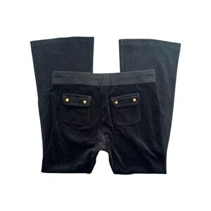 Vintage Juicy Couture Flap Pocket Velour Flare Low Rise Pants size Large